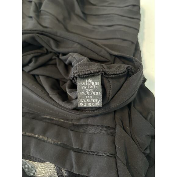 Adrianna Papell Womens Pleated Tiered Black Dress/ Size 6 - Picture 8 of 8